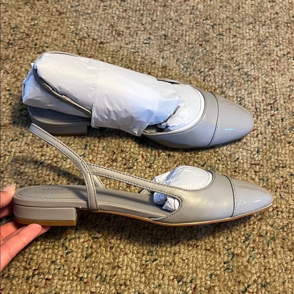 Marc Fisher Women's Gray Patent Slingback Flats - Picture 3 of 7
